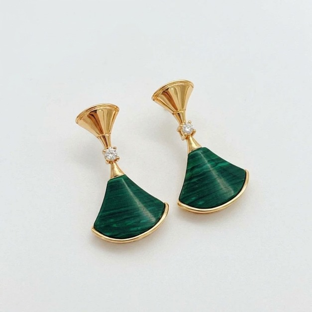 BVLGARI 玫瑰金綠貝扇子耳環 BVLGARI 玫瑰金綠貝扇子耳環