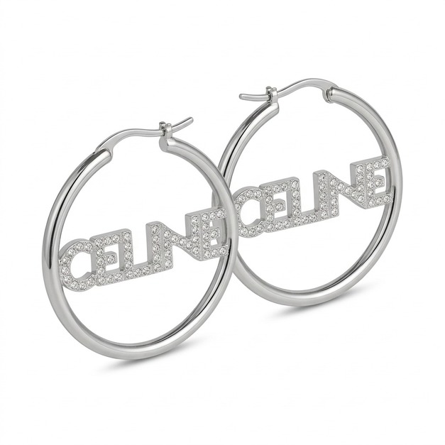 CELINE LOGO字母大圓環耳釘 CELINE LOGO字母大圓環耳釘