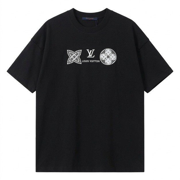 LOUIS VUITTON 刺繡老花 LV LOGO短袖 (黑) LOUIS VUITTON 刺繡老花 LV LOGO短袖 (黑)
