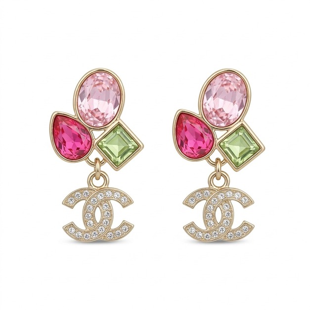 CHANEL 彩鑽字母雙C耳環 CHANEL 彩鑽字母雙C耳環