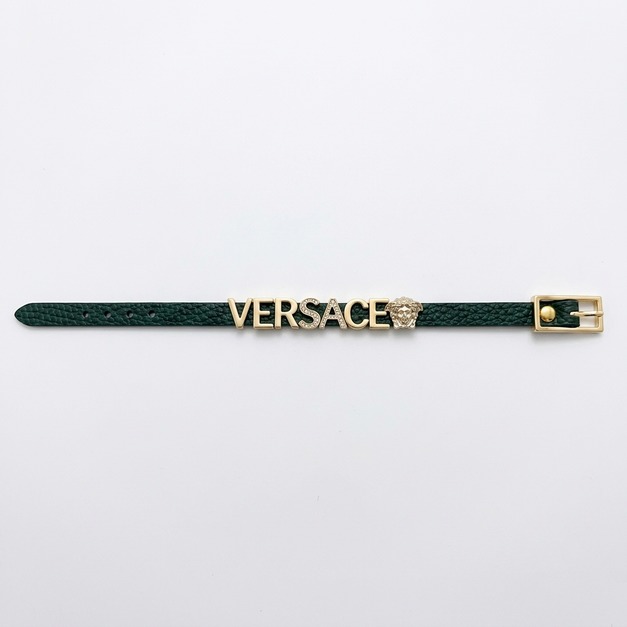 VERSACE 杜美莎標誌牛皮手繩手鍊 VERSACE 杜美莎標誌牛皮手繩手鍊