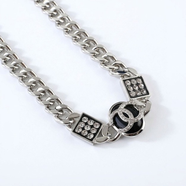CHANEL 雙方鑽雙CCHOCKER項鍊 (銀) CHANEL 雙方鑽雙CCHOCKER項鍊 (銀)