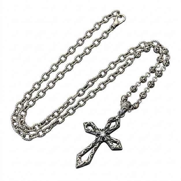 CHROME HEARTS 銀色哥德十字架項鍊 CHROME HEARTS 銀色哥德十字架項鍊