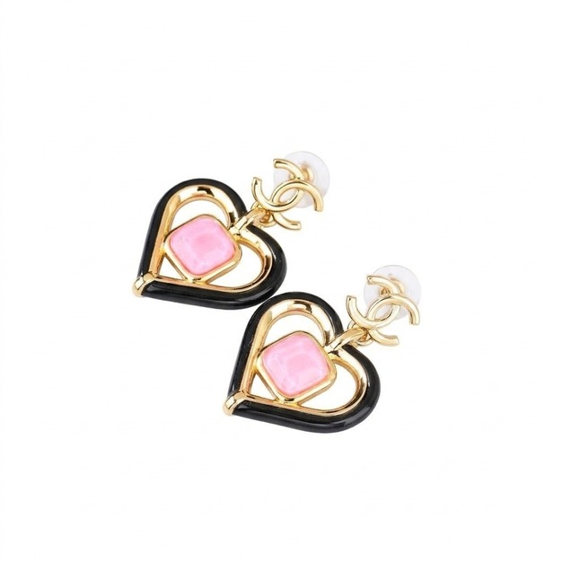CHANEL 粉鑽愛心耳環 CHANEL 粉鑽愛心耳環