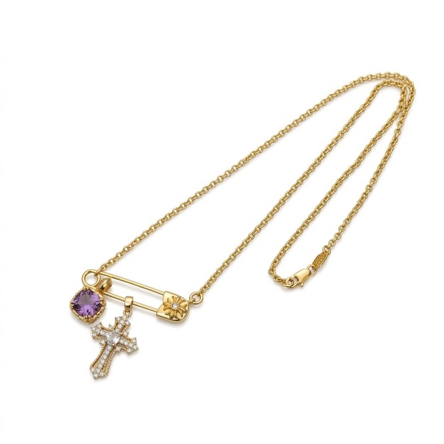 CHROME HEARTS 十字架迴紋針項鍊 CHROME HEARTS 十字架迴紋針項鍊