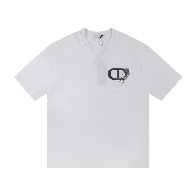 DIOR CD刺繡花卉短袖 (白) DIOR CD刺繡花卉短袖 (白)