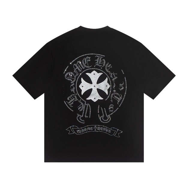 CHROME HEARTS 燙鑽馬蹄鐵十字架短袖 (黑) CHROME HEARTS 燙鑽馬蹄鐵十字架短袖 (黑)