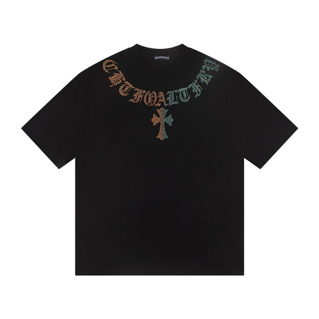 CHROME HEARTS 燙鑽胸前梵文短袖 (黑) CHROME HEARTS 燙鑽胸前梵文短袖 (黑)