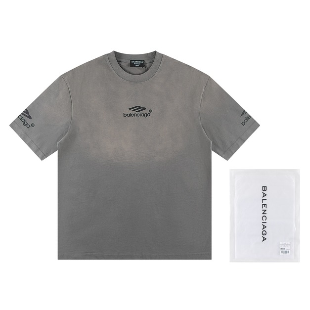 BALENCIAGA 水洗燒花LOGO短袖 (灰) BALENCIAGA 水洗燒花LOGO短袖 (灰)