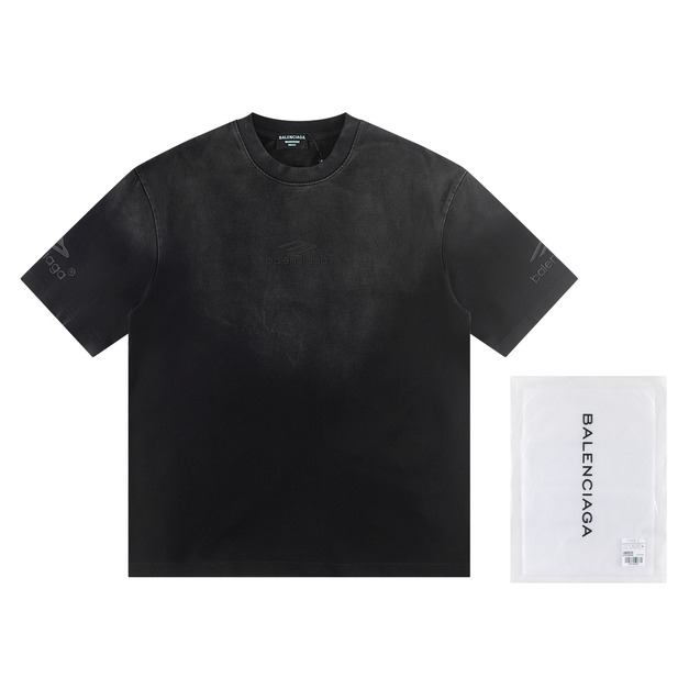 BALENCIAGA 水洗燒花LOGO短袖 (黑) BALENCIAGA 水洗燒花LOGO短袖 (黑)