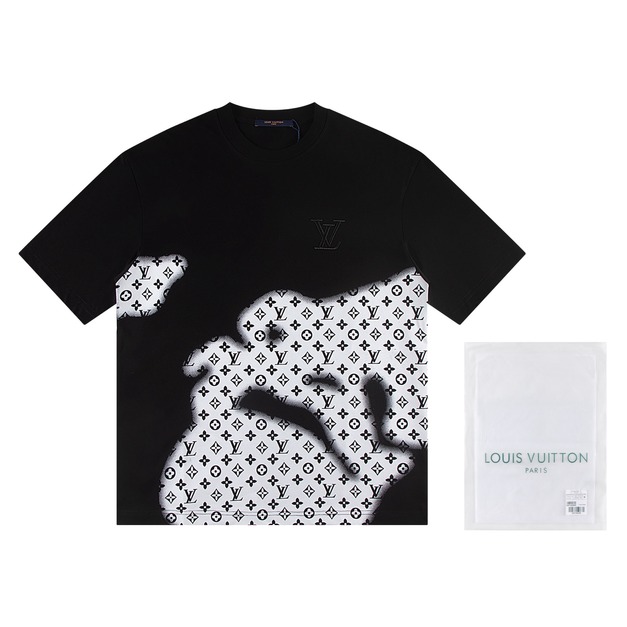 LOUIS VUITTON 經典暈染小LOGO短袖 (黑) LOUIS VUITTON 經典暈染小LOGO短袖 (黑)