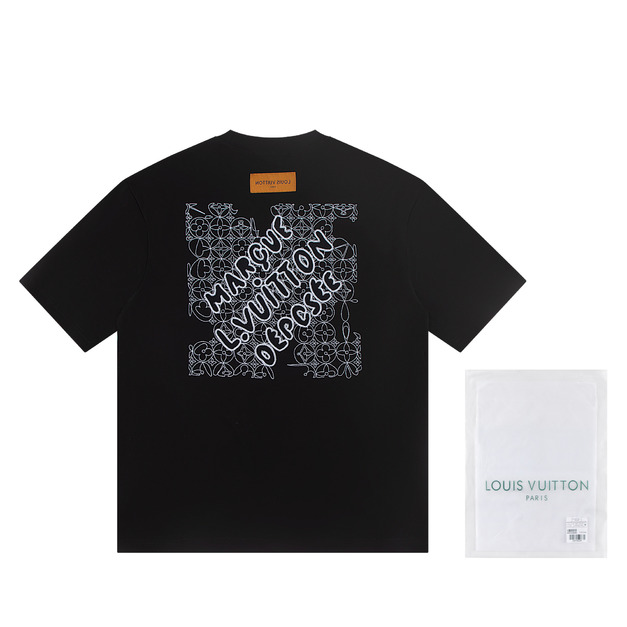 LOUIS VUITTON 方框字母刺繡老花短袖 (黑) LOUIS VUITTON 方框字母刺繡老花短袖 (黑)