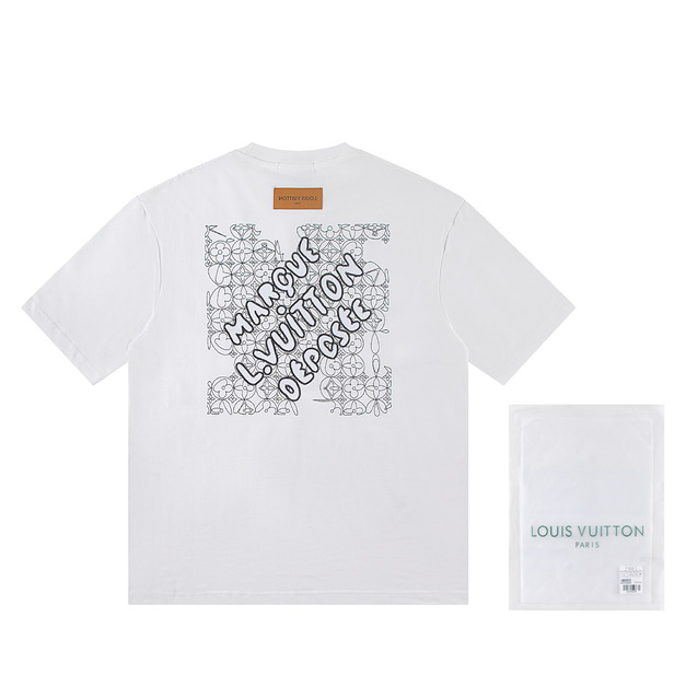 LOUIS VUITTON 方框字母刺繡老花短袖 (白) LOUIS VUITTON 方框字母刺繡老花短袖 (白)