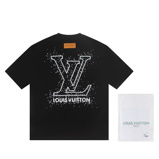 LOUIS VUITTON 大LOGO刺繡短袖 (黑) LOUIS VUITTON 大LOGO刺繡短袖 (黑)