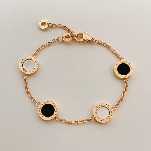 BVLGARI 玫瑰金黑白貝母手鍊 BVLGARI 玫瑰金黑白貝母手鍊