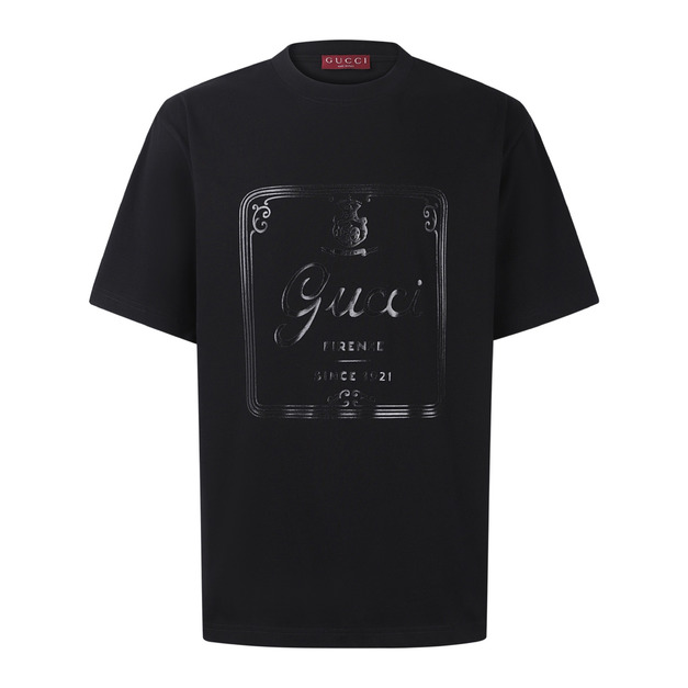 GUCCI 亮光膠漿字母印花短袖(黑色) GUCCI 亮光膠漿字母印花短袖(黑色)
