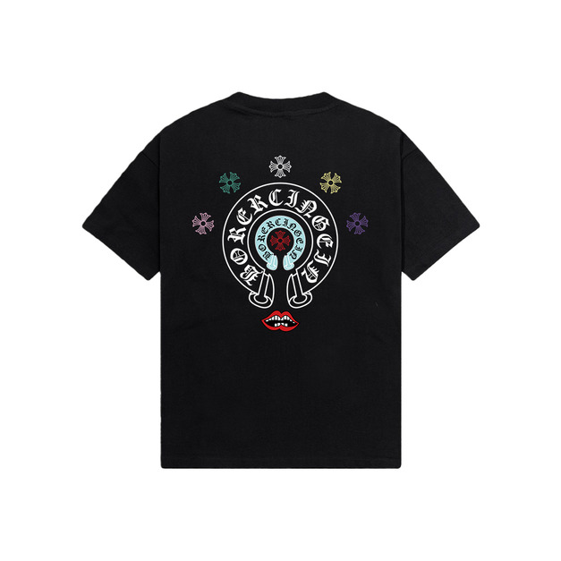 CHROME HEARTS 彩色馬蹄形十字徽章短袖 (黑) CHROME HEARTS 彩色馬蹄形十字徽章短袖 (黑)