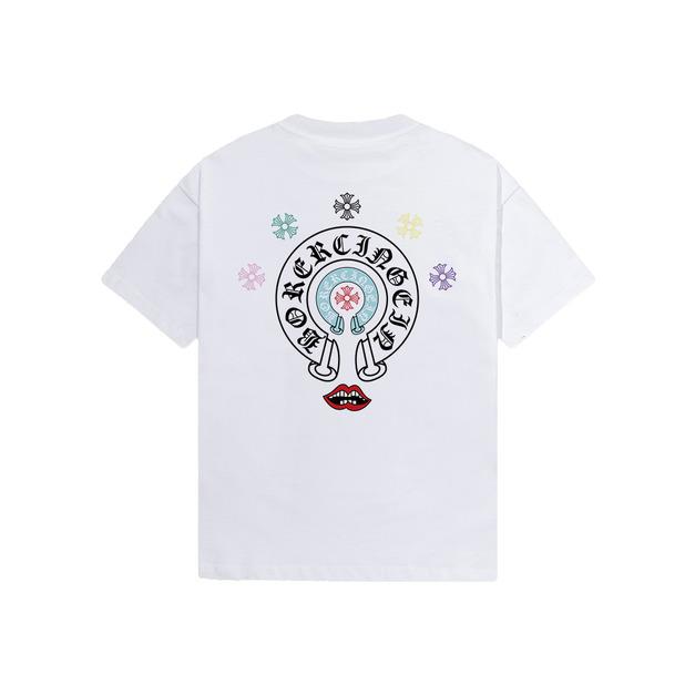 CHROME HEARTS 彩色馬蹄形十字徽章短袖 (白) CHROME HEARTS 彩色馬蹄形十字徽章短袖 (白)