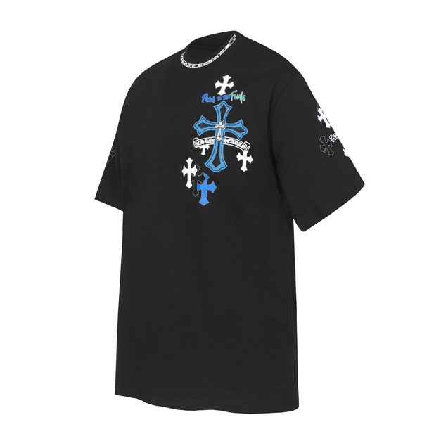 CHROME HEARTS 牛仔繡梵文短袖 (黑) CHROME HEARTS 牛仔繡梵文短袖 (黑)