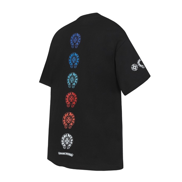 CHROME HEARTS 彩色馬蹄形徽章排列短袖 (黑) CHROME HEARTS 彩色馬蹄形徽章排列短袖 (黑)