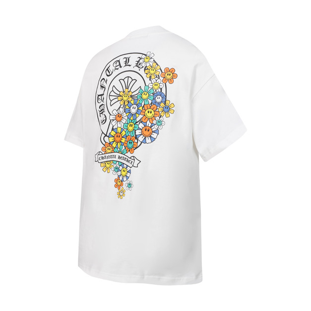 CHROME HEARTS 笑臉花朵十字架短袖 (白) CHROME HEARTS 笑臉花朵十字架短袖 (白)