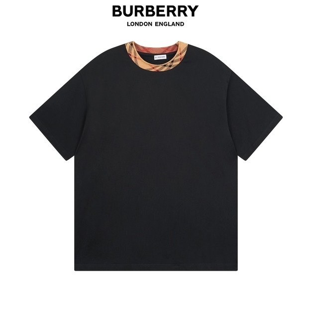 BURBERRY 格紋領圓領短袖 (黑) BURBERRY 格紋領圓領短袖 (黑)