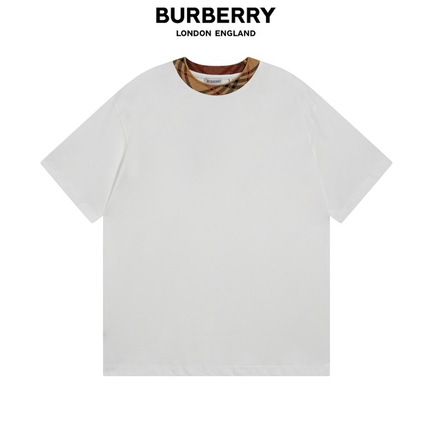 BURBERRY 格紋領圓領短袖 (白) BURBERRY 格紋領圓領短袖 (白)