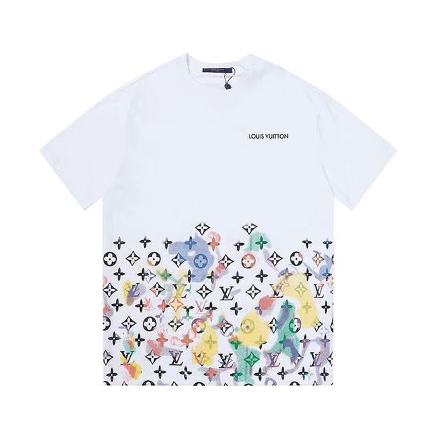 LOUIS VUITTON 水彩花卉 Monogram 短袖 (白) LOUIS VUITTON 水彩花卉 Monogram 短袖 (白)