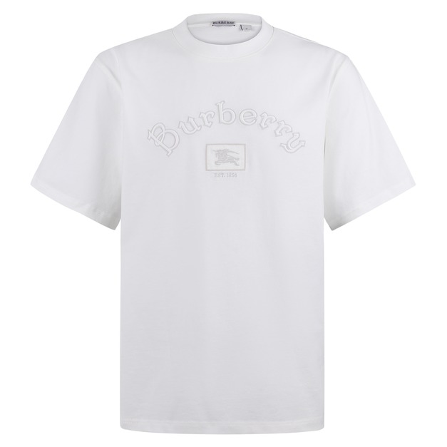 BURBERRY 哥特式徽標棉質短袖 (白) BURBERRY 哥特式徽標棉質短袖 (白)