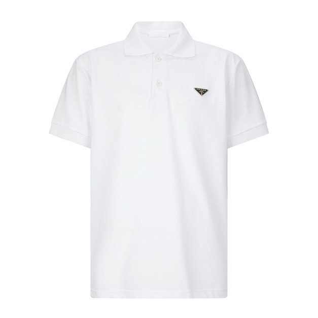 PRADA鋼標翻領POLO衫 (白) PRADA鋼標翻領POLO衫 (白)