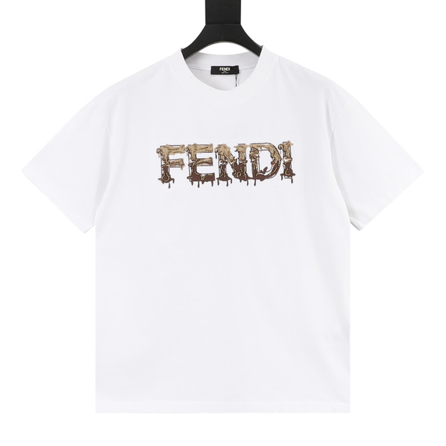 FENDI 串珠溶解字母刺繡短袖 (白) FENDI 串珠溶解字母刺繡短袖 (白)