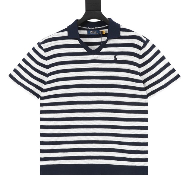 RALPH LAUREN 條紋海鷗領針織Polo短袖 RALPH LAUREN 條紋海鷗領針織Polo短袖