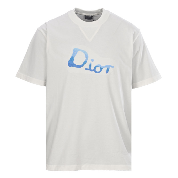 DIOR 漸層藍前後塗鴉刺繡短袖 (白) DIOR 漸層藍前後塗鴉刺繡短袖 (白)