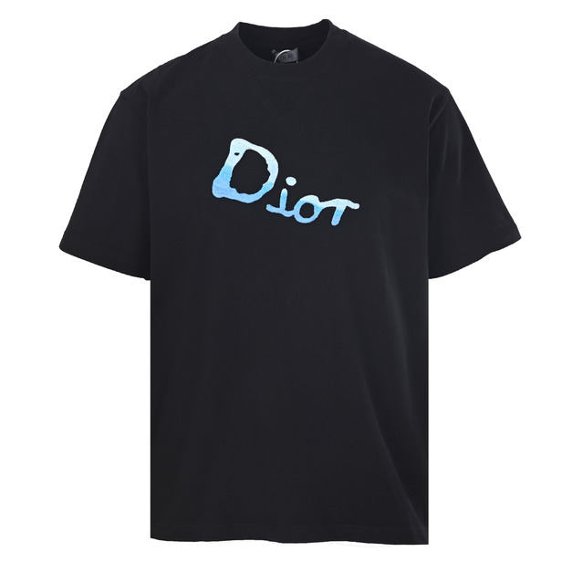 DIOR 漸層藍前後塗鴉刺繡短袖 (黑) DIOR 漸層藍前後塗鴉刺繡短袖 (黑)
