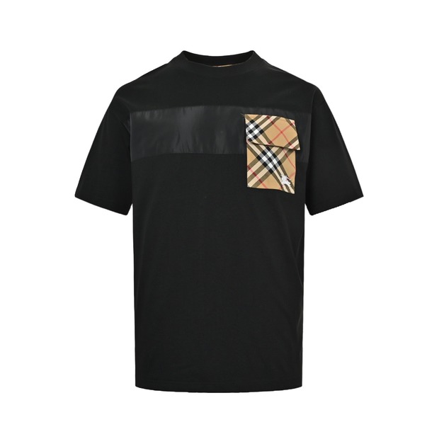 BURBERRY 格紋口袋尼龍拼接短袖 (黑) BURBERRY 格紋口袋尼龍拼接短袖 (黑)