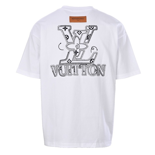 LOUIS VUITTON 前後字母Logo刺繡短袖 (白) LOUIS VUITTON 前後字母Logo刺繡短袖 (白)