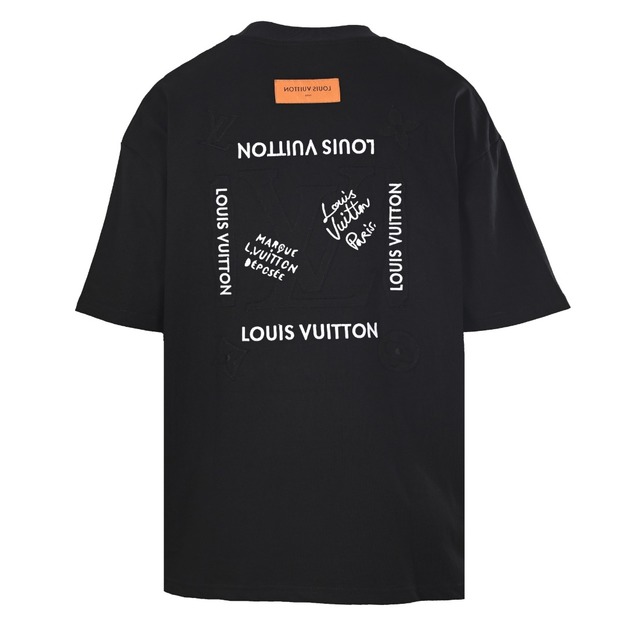 LOUIS VUITTON 貼布字母Logo刺繡短袖 (黑) LOUIS VUITTON 貼布字母Logo刺繡短袖 (黑)