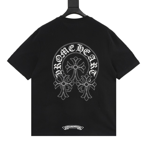 CHROME HEARTS 梵文馬蹄鐵十字架圓領短袖 (黑) CHROME HEARTS 梵文馬蹄鐵十字架圓領短袖 (黑)