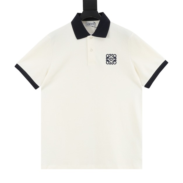 LOEWE 撞色翻領刺繡logo短袖polo衫 (米白) LOEWE 撞色翻領刺繡logo短袖polo衫 (米白)