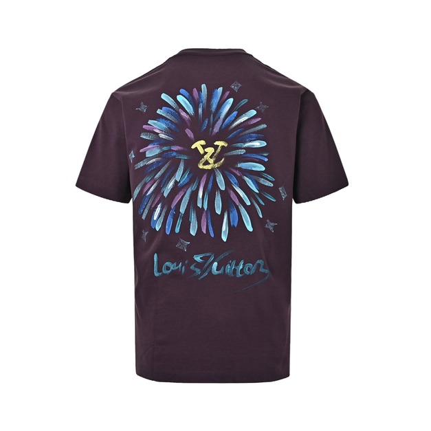 LOUIS VUITTON 水彩煙火噴墨短袖 (酒紅) LOUIS VUITTON 水彩煙火噴墨短袖 (酒紅)