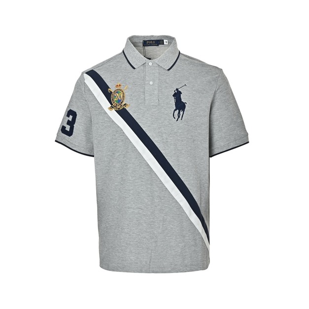 RALPH LAUREN 週年限定拼接刺繡POLO短袖 (灰) RALPH LAUREN 週年限定拼接刺繡POLO短袖 (灰)