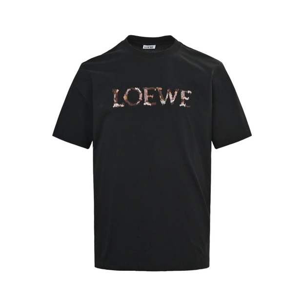 LOEWE 多彩字母logo刺繡短袖 (黑) LOEWE 多彩字母logo刺繡短袖 (黑)