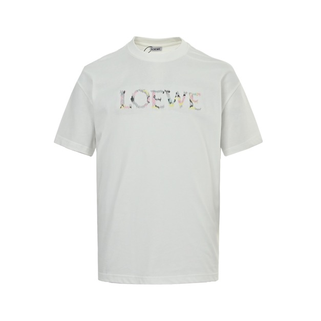LOEWE 多彩字母logo刺繡短袖 (白) LOEWE 多彩字母logo刺繡短袖 (白)