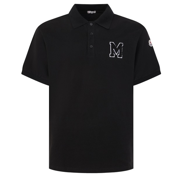 MONCLER M字毛巾繡短袖POLO衫 (黑) MONCLER M字毛巾繡短袖POLO衫 (黑)
