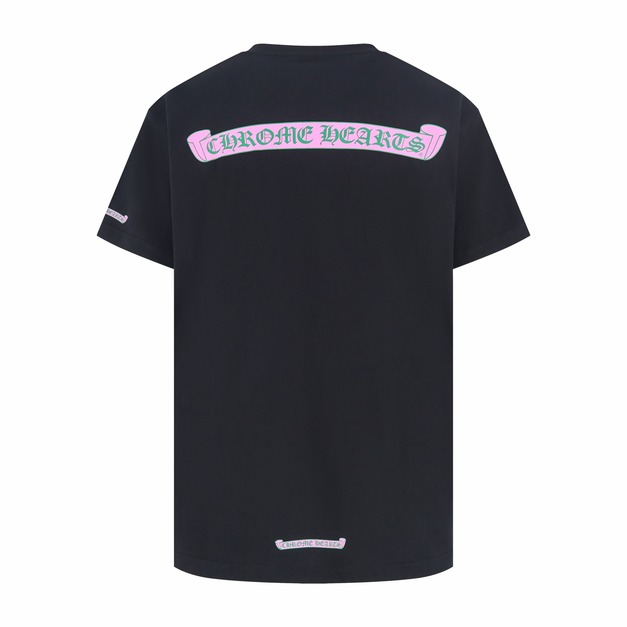 CHROME HEARTS 粉紅銘牌印花短袖(黑色) CHROME HEARTS 粉紅銘牌印花短袖(黑色)