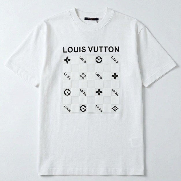 LOUIS VUITTON 浮雕方格LOGO短袖 (白) LOUIS VUITTON 浮雕方格LOGO短袖 (白)