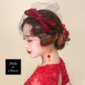 A170603【現貨】復古酒紅色天鵝絨串珠蝴蝶結黑色網紗小禮帽_4 A170603【現貨】復古酒紅色天鵝絨串珠蝴蝶結黑色網紗小禮帽_4