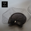 【A170714】【現貨】復古珍珠蕾絲蝴蝶結絨面網紗小禮帽【米白、黑】。新娘飾品_3 【A170714】【現貨】復古珍珠蕾絲蝴蝶結絨面網紗小禮帽【米白、黑】。新娘飾品_3
