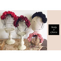 A180604【現貨】歐美立體燒邊花朵絨點黑色面紗髮箍花環花圈【四色】 A180604【現貨】歐美立體燒邊花朵絨點黑色面紗髮箍花環花圈【四色】