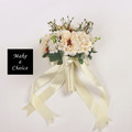 H190201【現貨】復古香檳色大麗菊仿花緞帶握把新娘手捧花_1 H190201【現貨】復古香檳色大麗菊仿花緞帶握把新娘手捧花_1